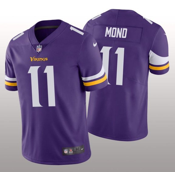 Men's Minnesota Vikings #11 Kellen Mond Purple NFL 2021 Vapor Untouchable Limited Stitched Jersey Men's Minnesota Vikings #11 Kellen Mond Purple NFL 2021 Vapor Untouchable Limited Stitched Jersey